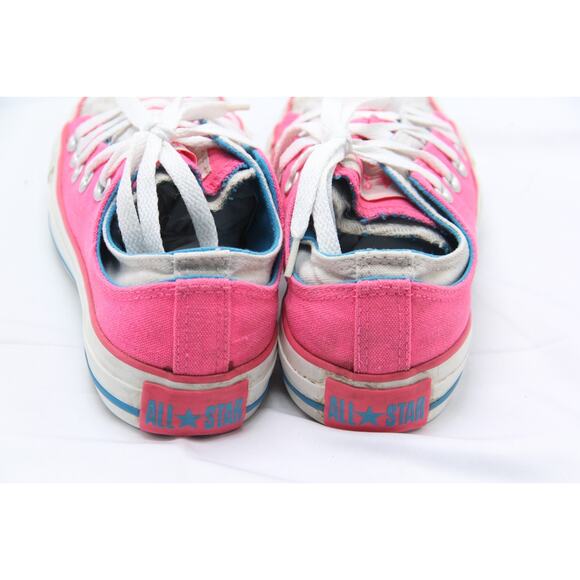Converse Chuck Taylor All Star Shoes Womens 6 Hot Pink Double Tongue Low Canvas - Picture 7 of 10